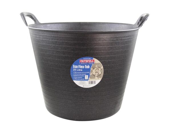 Faithfull Eco Flex Tub 25 litre - Recycled Black