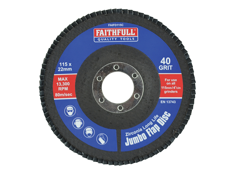 Faithfull Abrasive Jumbo Flap Disc 115mm Coarse