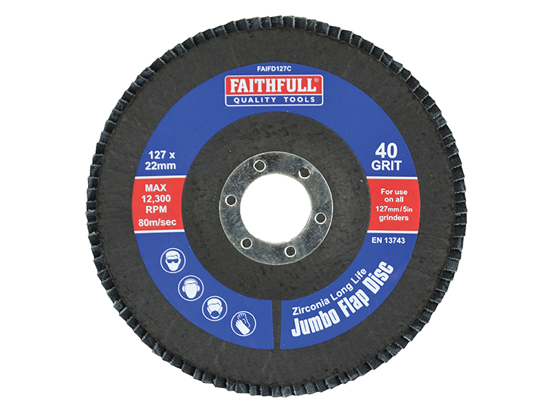 Faithfull Abrasive Jumbo Flap Disc 127mm Fine