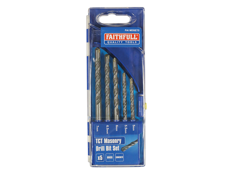 Faithfull Standard Masonry Drill Set, 5 Piece