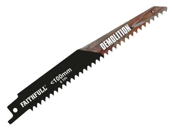 Faithfull S611DF Bi-Metal Sabre Saw Blade Demolition 150mm 6 TPI (Pack 5)