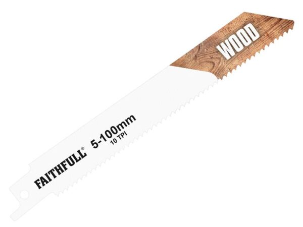 Faithfull S811H Sabre Saw Blade Wood 150mm 10 TPI (Pack 5)
