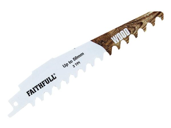 Faithfull S950HM Wood Carbide Sabre Saw Blade 152mm x 3 TPI
