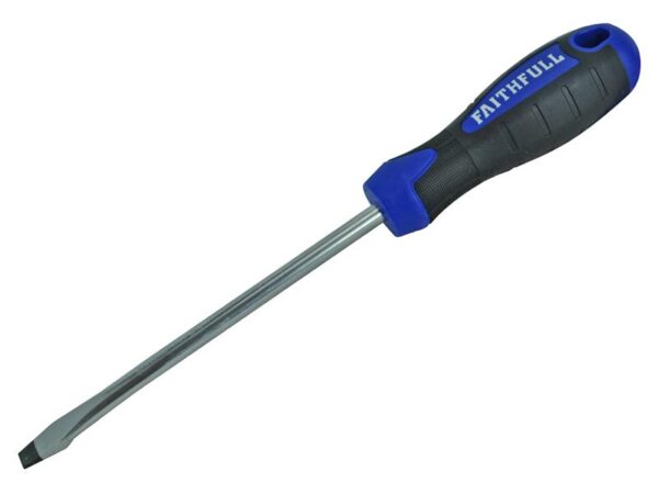 Faithfull Soft Grip Screwdriver Flared Slotted Tip 8.0 x 150mm