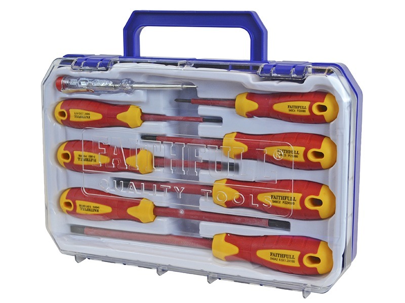 Faithfull VDE Soft Grip Screwdriver Set (Case), 8 Piece - Image 2