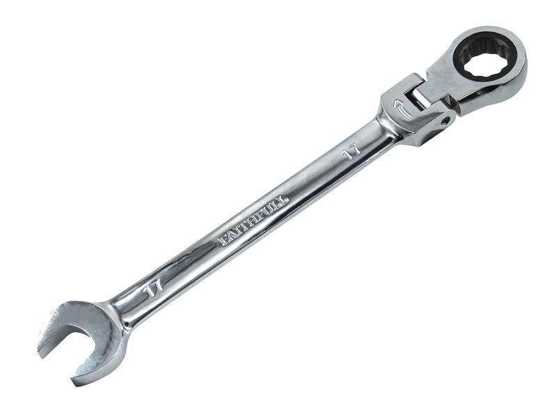 Faithfull Ratchet Combination Spanner Flex Head CV 17mm