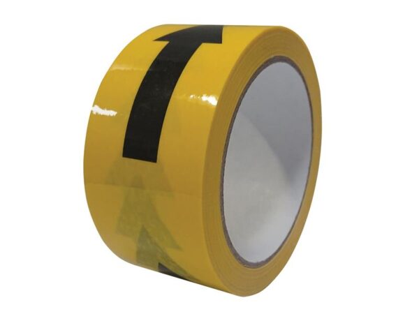 Faithfull Laminated Self-Adhesive Hazard Tape Arrows Black/Yellow 50mm x 33m