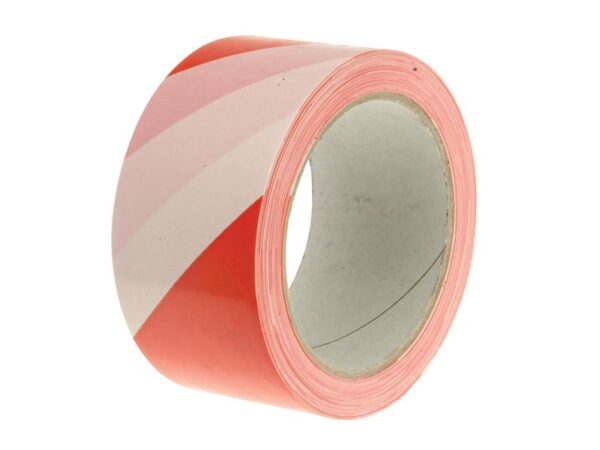Faithfull Economy Self-Adhesive Hazard Tape Red/White 50mm x 33m