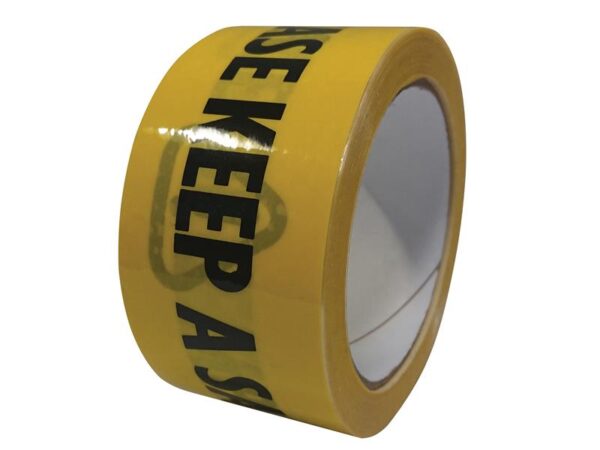 Faithfull Laminated Self-Adhesive Hazard Tape Social Distance Black/Yellow 50mm x 33m