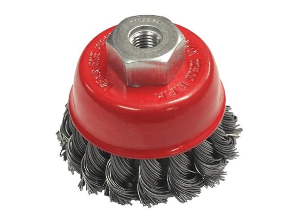 Faithfull Wire Cup Brush Twist Knot 65mm M14x2, 0.50mm Steel Wire