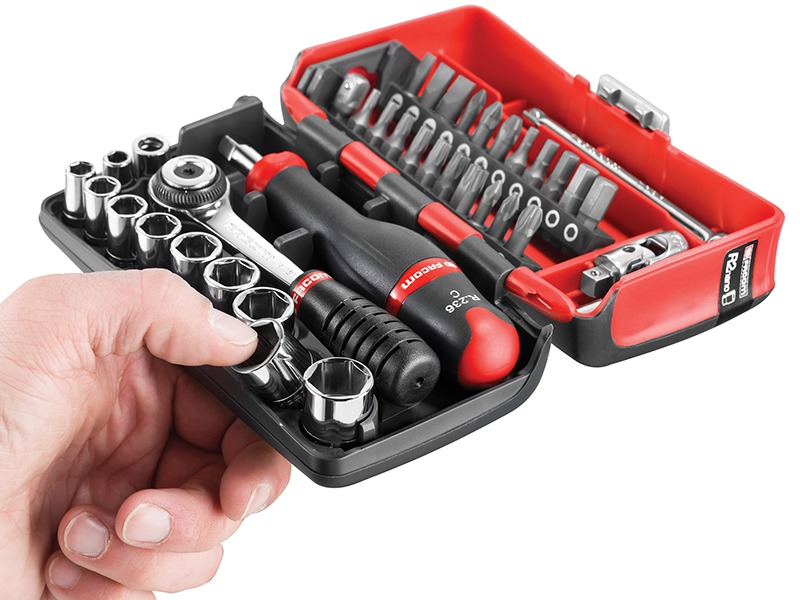Facom 1/4in Drive R2NANO Socket Set, 38 Piece - Image 2