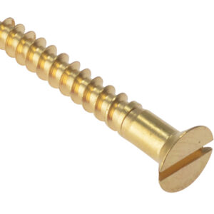 ForgeFix Wood Screw Slotted CSK Solid Brass 2in x 8 Box 200