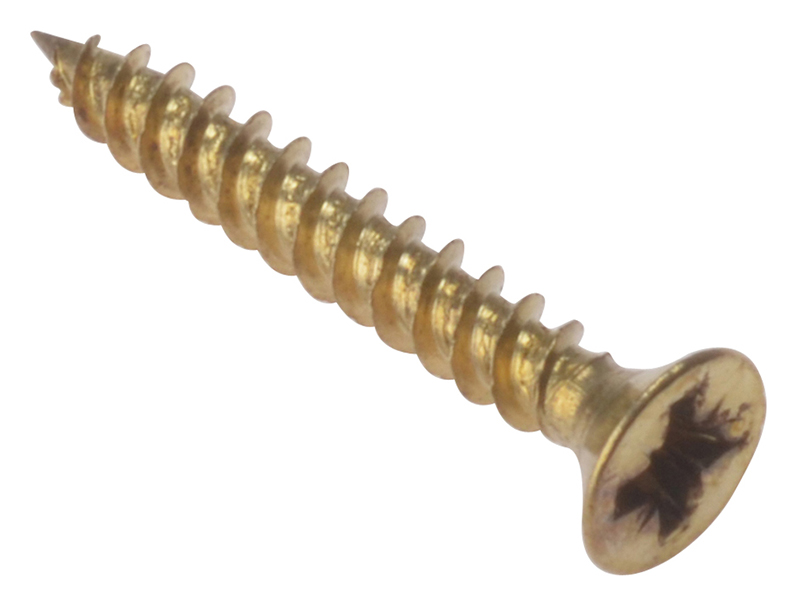 ForgeFix General Purpose Pozi Compatible Screw CSK TT Electro Brass 1.1/2in x 6 Box 200