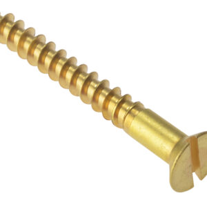 ForgeFix Wood Screw Slotted CSK Solid Brass 3in x 10 Box 100