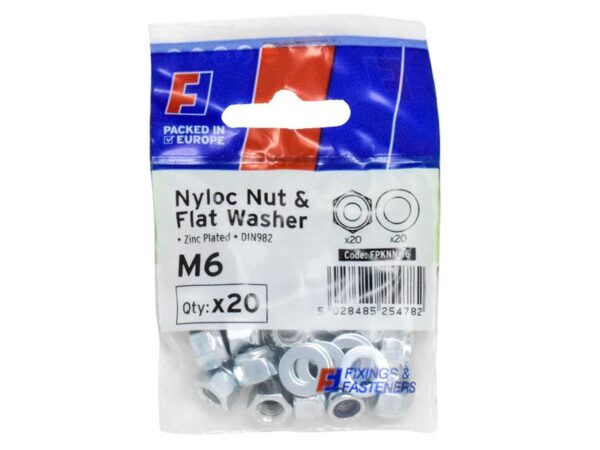 ForgeFix Nyloc Nut & Washer M6 ForgePack 20