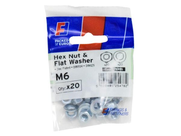 ForgeFix Nut & Washer M6 ForgePack 20
