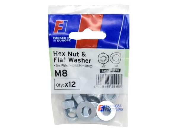 ForgeFix Nut & Washer M8 ForgePack 12