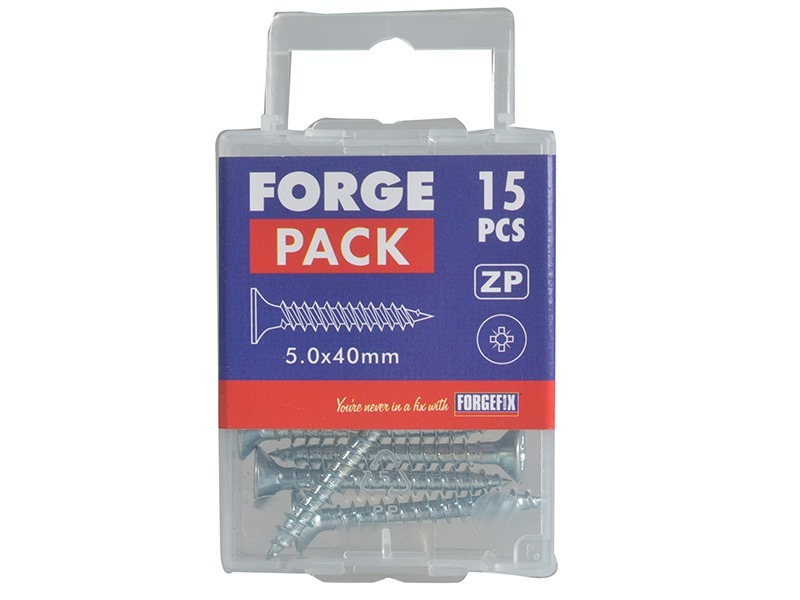 ForgeFix Multi-Purpose Pozi Compatible Screw CSK ST ZP 5.0 x 40mm Forge Pack 15 - Image 2
