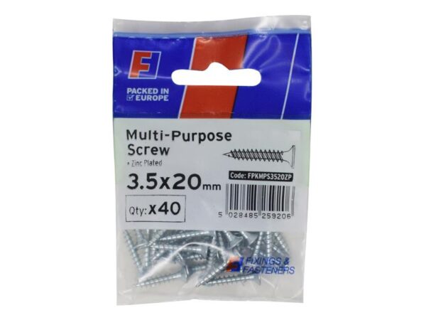 ForgeFix Multi-Purpose Pozi Screw CSK ST ZP 3.5 x 20mm ForgePack 40