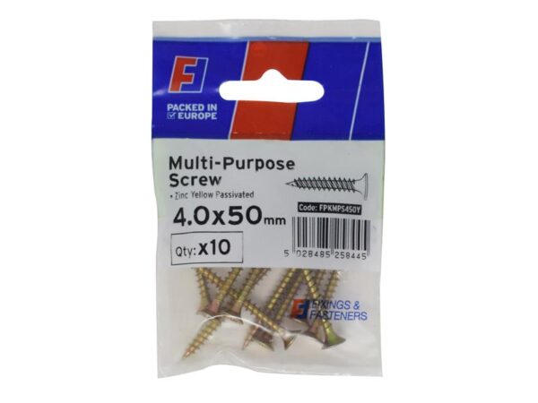 ForgeFix Multi-Purpose Pozi Screw CSK ST ZYP 4.0 x 50mm ForgePack 10