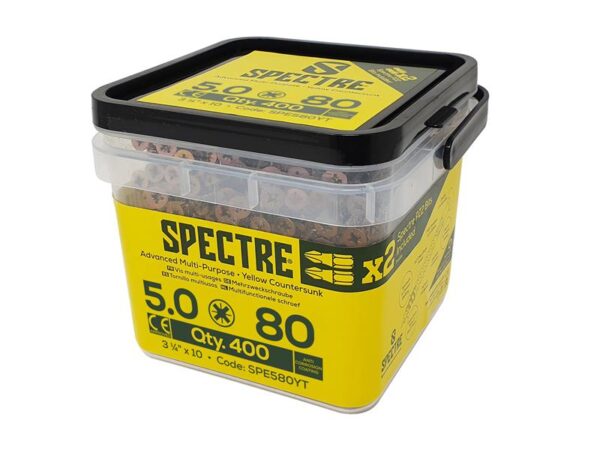 ForgeFix Spectre™ PZ Compatible Wood Screw CSK ZYP 5.0 x 80mm Tub 400