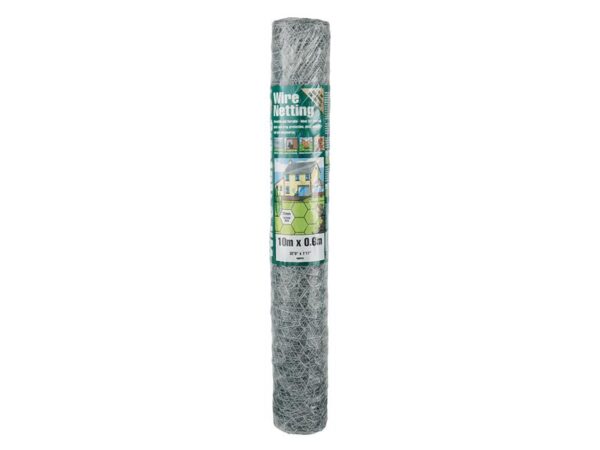 Gardman Galvanised Wire Netting 25mm² Hexagon, 10 x 0.6m