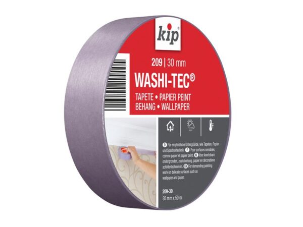 KIP® 209 Premium Low Tack WASHI-TEC® Masking Tape 30mm x 50m