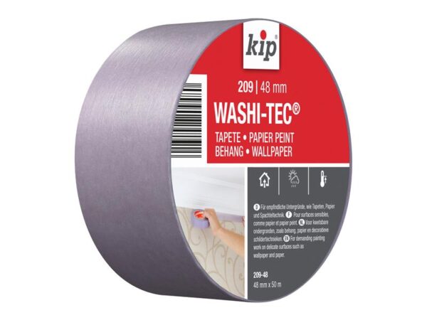 KIP® 209 Premium Low Tack WASHI-TEC® Masking Tape 48mm x 50m