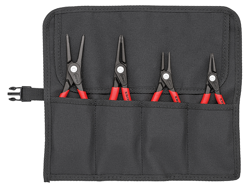 KNIPEX 00 19 57 Precision Circlip Pliers Set in Roll, 4 Piece