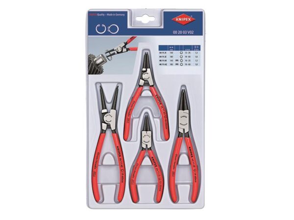 KNIPEX 00 20 03 V02 Circlip Plier Set, 4 Piece