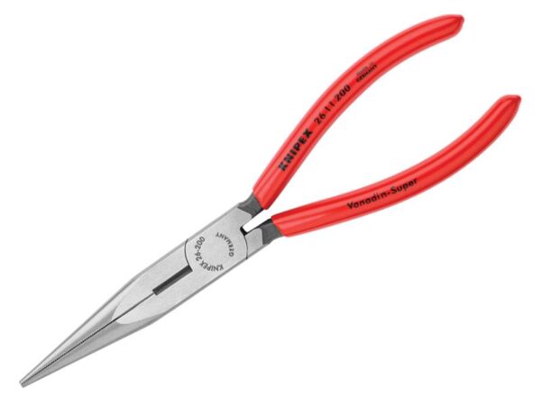 KNIPEX 26 11 200 Snipe Nose Side Cutting Pliers Plastic Coated Grips 200mm (8in)