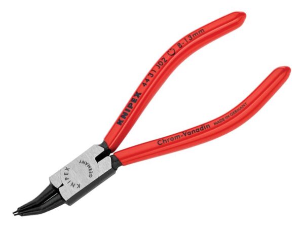 KNIPEX 44 31 J02 Circlip Pliers Internal 45° Bent Tip 8-13mm