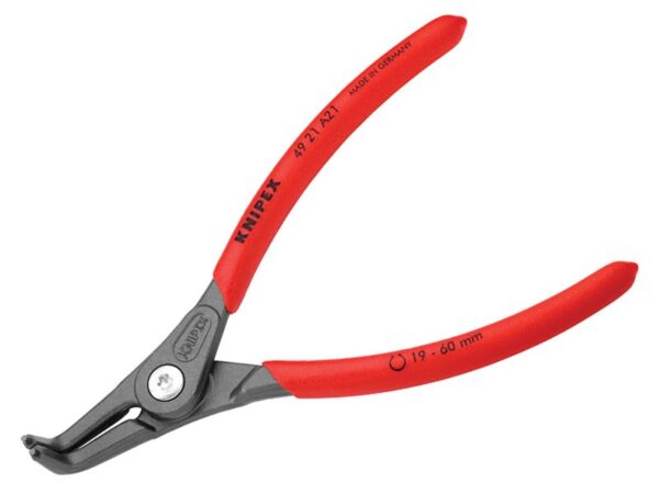 KNIPEX 49 21 A21 Precision Circlip Pliers External 90° Bent Tip 19-60mm