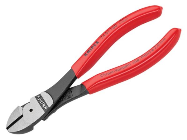 KNIPEX 74 01 250 High Leverage Diagonal Cutters Plastic Coated Grips 250mm