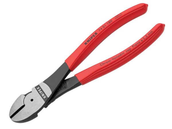 KNIPEX 74 01 180 High Leverage Diagonal Cutters Plastic Coated Grip 180mm
