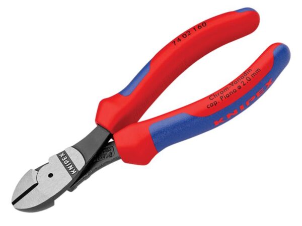 KNIPEX 74 02 160 High Leverage Diagonal Cutters Multi-Component Grip 160mm