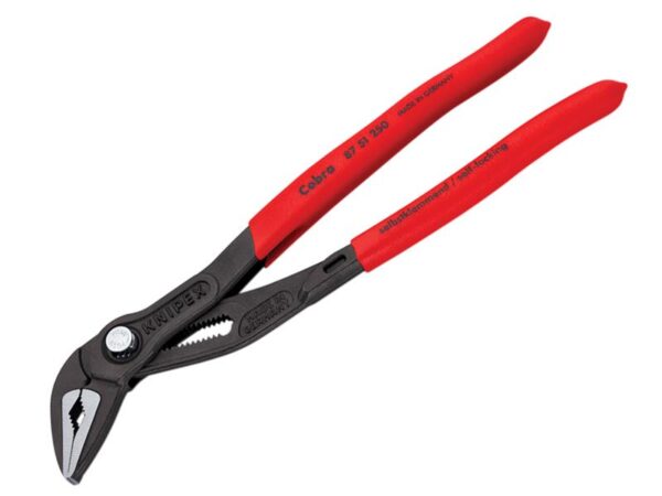 KNIPEX 87 51 250 Cobra® ES Extra Slim Water Pump Pliers Plastic Coated Grip 250mm