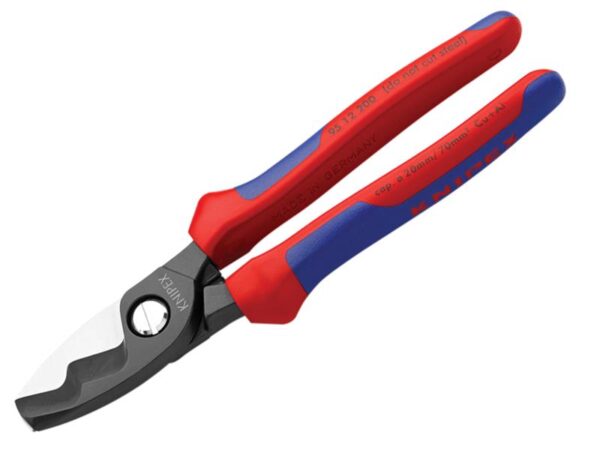KNIPEX 95 12 200 Cable Shears with Twin Cutting Edge Comfort Handles 200mm