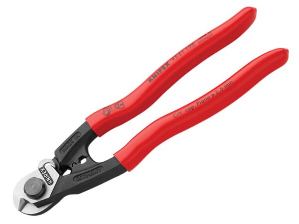 KNIPEX 95 61 190 Wire Rope/Bowden Cable Cutter Plastic Coated Grip 190mm