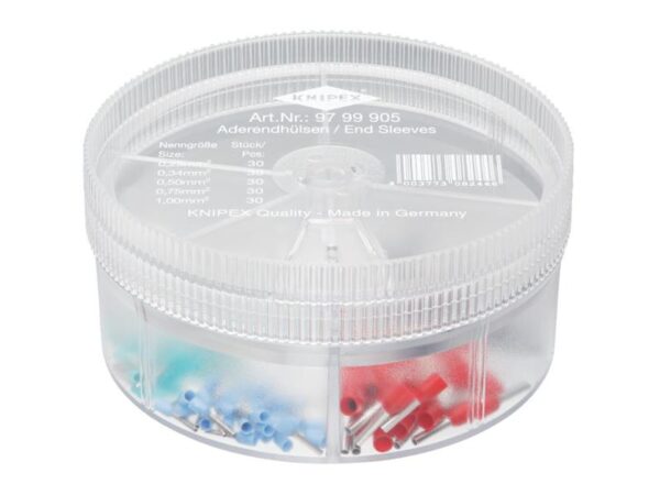 KNIPEX 97 99 905 Insulated Wire Ferrules Assortment Box, 150 Piece