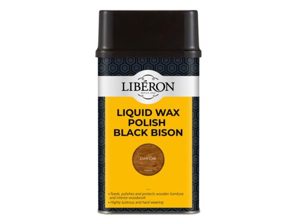 Liberon Liquid Wax Polish Black Bison Dark Oak 500ml
