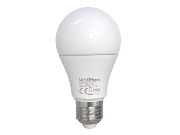 Link2Home Wi-Fi LED ES (E27) Opal GLS Dimmable Bulb, White + RGB 800 lm 9W