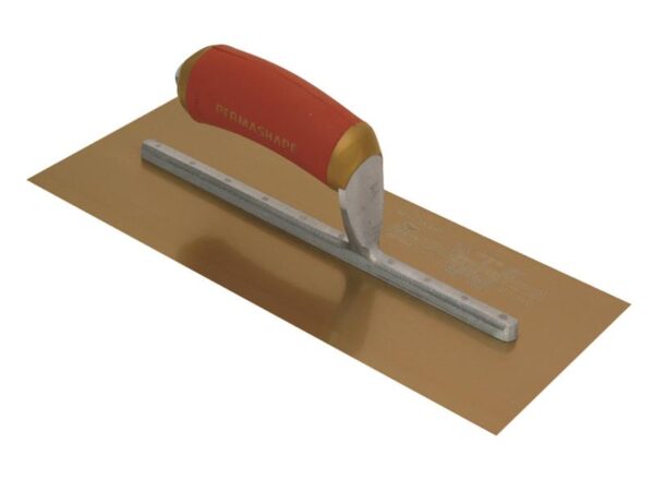 Marshalltown MPB7GSD Pre-Worn PermaShape® Finishing Gold S/S Trowel DuraSoft® 12 x 5in