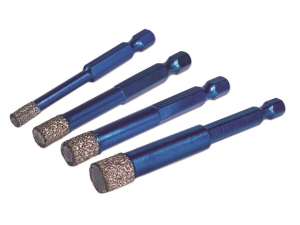 MEXCO XCEL Grade Wax Filled (Hex Fit) Tile Drill Bit Set, 4 Piece