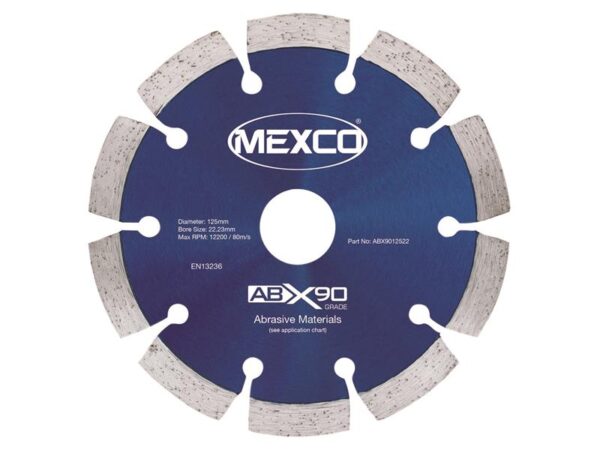 MEXCO Abrasive Materials X90 Grade Diamond Blade 125 x 22mm