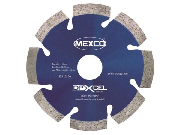 MEXCO XCEL Grade Dual Purpose Diamond Blade 115 x 22mm