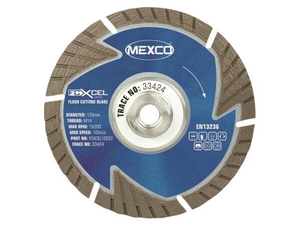 MEXCO FCXCEL Grade Flush Cut Diamond Blade 125 x 22mm