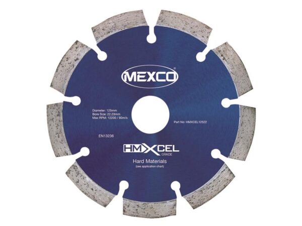 MEXCO XCEL Grade Hard Materials Diamond Blade 125 x 22mm