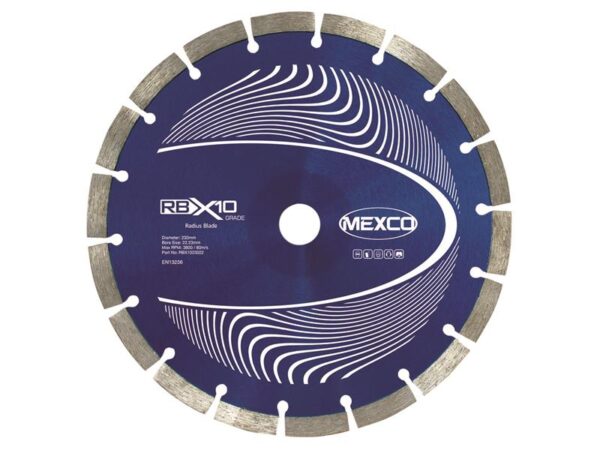 MEXCO RB X10 Radius / Curve Cutting Diamond Blade 230 x 22.23mm
