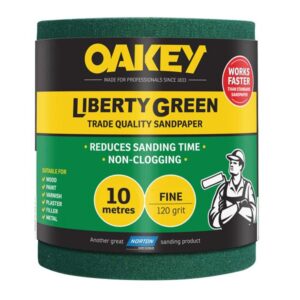 Oakey Liberty Green Sanding Roll 115mm x 10m Fine 120G
